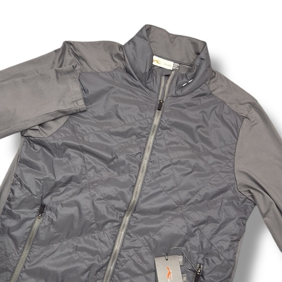 Kjus Jacket Mens Large Gray Retention Puffer‎ Zip Up Lightweight Golf Basic - Picture 1 of 12